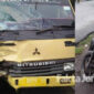 Kondisi truk dan sepeda motor yang terlibat kecelakaan di Jalan Raya Desa Janti, Kecamatan Mojoagung, Kabupaten Jombang, Rabu (24/2/2021). (Foto: Istimewa)
