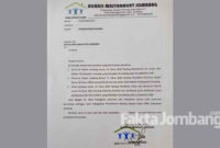 Surat permintaan hearing ke DPRD Jombang yang dilayangkan Aliansi Masyarakat Jombang (AMJ).