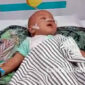 Khalid Azwar atau Alif, 9 bulan, terbaring sakit pencernaan di RSUD Jombang.