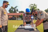 Proses sertijab dan pengukuhan jabatan di lingkup Polres Jombang, Rabu (8/9/2021).