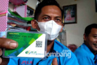 Salah satu PKL di Jombang yang sudah punya BPJS Ketenagakerjaan non upah.