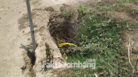 Kondisi bekas galian Jargas belum ditutup kembali di Dusun Sambongsantren, Desa Sambongdukuh, Kecamatan/ Kabupaten Jombang. 