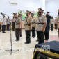 Kapolres Jombang AKBP Agung Setyo Nugroho memimpin langsung Sertijab di Gedung Graha Bhakti Bhayangkara Polres Jombang, Rabu (3/11/2021). 