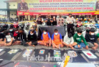 Pendekar yang diamankan di Polres Jombang, terkait aksi pengeroyokan.