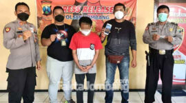Tersangka kasus sabu-sabu yang ditangkap di area SPBU Jalan Gatot Subroto Jombang, pada Rabu (1/12/2021) malam.