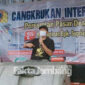 Kepala Desa (Kades) Carangrejo, Supriaji dalam acara Cangkrukan Interaktif di Pasar Desa Carangrejo, Kecamatan Kesamben, Kabupaten Jombang.