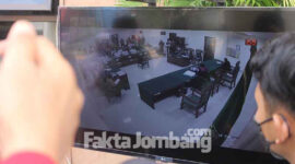 Suasana sidang perdana gugatan praperadilan terkait sah tidaknya status Tersangka yang ditetapkan polisi ke MSA di Pengadilan Negeri Jombang, Kamis (20/1/2022).