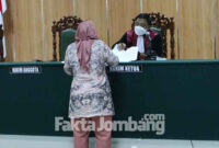 Suasana sidang praperadilan yang dilayangkan MSA, putra salah satu kiai Jombang di Pengadilan Negeri Jombang, Jumat (21/1/2022).