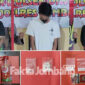 Tiga tersangka pengedar narkoba yang diamankan di Polsek Diwek, Jombang.