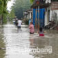 Kondisi banjir di Desa Talunkidul, Kecamatan Sumobito, Kabupaten Jombang, Jumat (11/3/2022).