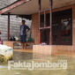 Kondisi banjir di Desa Jatigedong, Kecamatan Ploso, Kabupaten Jombang, Sabtu (12/3/2022).