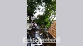 Tangkapan layar video yang menayangkan kondisi area situs Pandegong Desa Menganto, Kecamatan Mojowarno, Jombang, berantakan usai diterpa angin kencang disertai hujan, Rabu (16/3/2022).