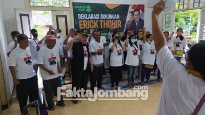 Puluhan Petani Deklarasikan Erick Thohir Jadi Presiden 2024 di Mojowangi Jombang