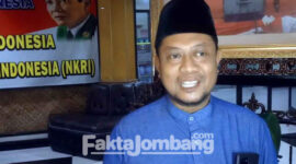 Joko Herwanto, Ketua Umum DPP Organisasi Shiddiqiyyah (ORSHID) dalam konferensi pers di ruang loby Hotel Horison Yusro, Kecamatan Peterongan, Jombang, Senin (11/7/2022) malam.