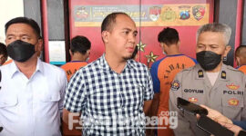 Kasat Reskrim Polres Jombang AKP Giadi Nugraha, saat konferensi pers di Polres Jombang, Senin (11/7/2022).