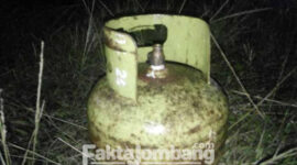 Tabung gas LPG milik seorang penghuni kos-kosan di Dusun Sariloyo, Desa Sambongdukuh, Kecamatan/Kabupaten Jombang, yang bikin panik tetangganya, Jumat (7/4/2023) 